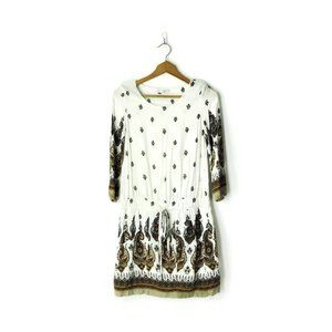 Grifflin Paris Dress white paisley drop waist